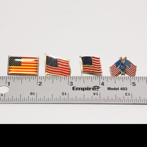 Vintage US Flag Pin Lot of 4 - Picture 3 of 3